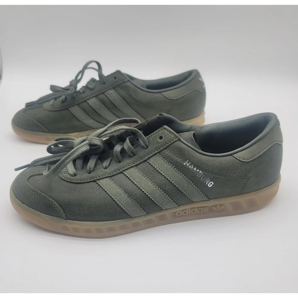 Adidas Hamburg Green Suede Sneakers‎ Gum Sole Men's Size 9